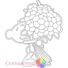 Мишка с цветами